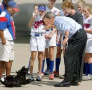 Bush drops his dog.